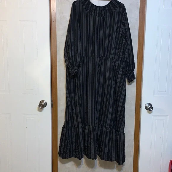Terra & Sky Black and Gray Striped dress size 4X - Picture 4 of 4